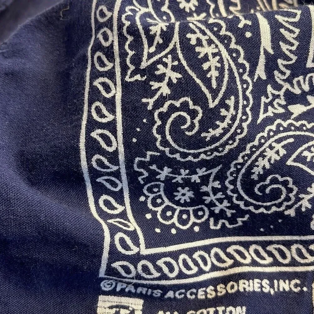 Vintage Paris Accessories, Inc made in U.S.A blue & White bandana.